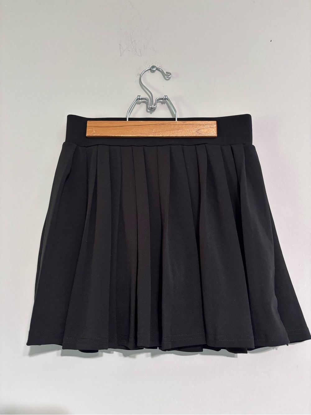 Women's‎ Black Pleated Skater Skirt - Flared Circle Silhouette